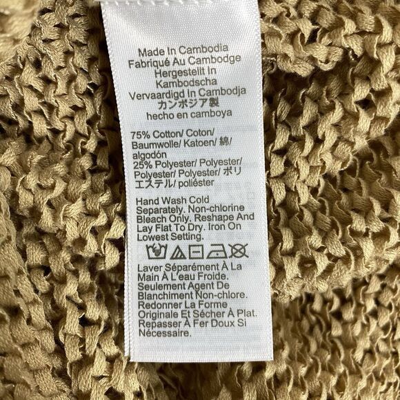 J. Crew Textured Sweater Tee women LARGE tan camel neutral NEW WITH TAGS - Picture 9 of 9